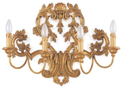 Casa Padrino luxury baroque wall lamp antique gold 60 x 14 x H. 44 cm - Magnificent wall light in baroque style - Baroque lights - Luxury Quality - Made in Italy