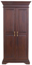 Casa Padrino armoire de vin de style campagnard de luxe en acajou avec 2 portes marron foncé / laiton 92 x 70 x H. 190 cm - Armoire de bar en acajou - Meubles de bar de style campagnard