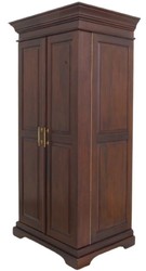 Casa Padrino armoire de vin de style campagnard de luxe en acajou avec 2 portes marron foncé / laiton 92 x 70 x H. 190 cm - Armoire de bar en acajou - Meubles de bar de style campagnard