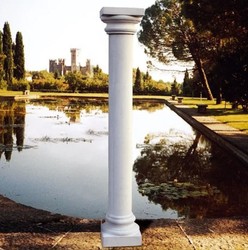 Casa Padrino colonne baroque de luxe gris 32 x 32 x H. 234 cm - Immense colonne de jardin de style baroque en gravier de marbre de Carrare - Colonne de décoration de jardin - Fabriqué en Italie