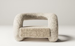 Luxus Designer Wohnzimmer Hotel Sessel Grau