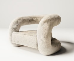 Luxus Designer Wohnzimmer Hotel Sessel Grau
