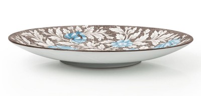 Casa Padrino Luxus Keramik Teller 6er Set Braun / Mehrfarbig Ø 40 cm - Handgefertigte & handbemalte Essteller mit Blumendesign - Hotel & Restaurant Accessoires - Luxus Qualität - Made in Italy