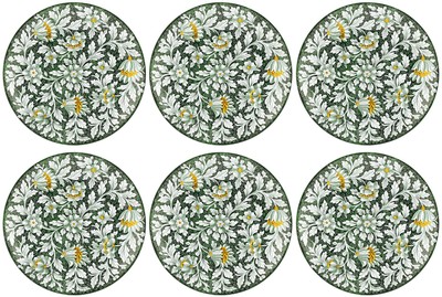 Casa Padrino luxury ceramic plates set of 6 green / multicolored Ø 40 cm - Handmade & hand painted dinner plates with floral design - Hotel & restaurant accessories - Made in Italy Casa Padrino luxury ceramic plates set of 6 green / multicolored Ø 40 cm - Handmade & hand painted dinner plates with floral design - Hotel & restaurant accessories - Made in Italy