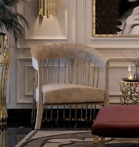 Casa Padrino luxury armchair gray / gold 75 x 75 x H. 81 cm - Living room armchair - Hotel armchair - Living room furniture - Hotel furniture - Luxury furniture