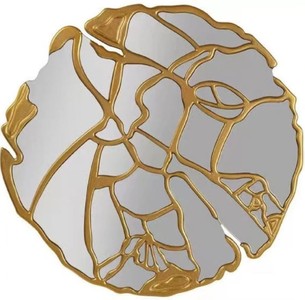 Casa Padrino espejo de lujo oro Ø 120 cm - Espejo de pared redondo para salón - Espejo de guardarropa - Espejo de dormitorio - Colección de lujo