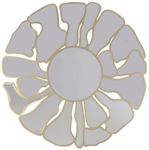 Casa Padrino espejo de lujo oro Ø 92 cm - Espejo de pared redondo para salón - Espejo de guardarropa - Espejo de dormitorio - Colección de lujo