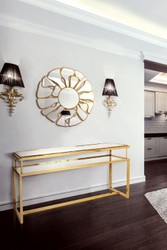 Casa Padrino specchio di lusso oro Ø 92 cm - Specchio da parete rotondo per soggiorno - Specchio per guardaroba - Specchio per camera da letto - Collezione di lusso
