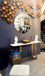 Casa Padrino specchio di lusso oro Ø 92 cm - Specchio da parete rotondo per soggiorno - Specchio per guardaroba - Specchio per camera da letto - Collezione di lusso
