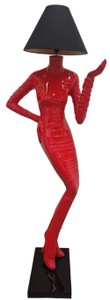 Luxus Stehleuchte Dame Rot Schwarz