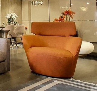 Casa Padrino luxury armchair orange 90 x 85 x H. 97 cm - Living room armchair - Hotel armchair - Living room furniture - Hotel furniture - Luxury furniture