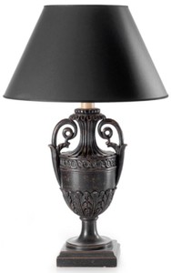 Prunkvolle Luxus Barock Tischleuchte Antik Schwarz Schwarz