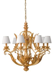 Casa Padrino luxury baroque chandelier antique gold / white Ø 80 x H. 89.5 cm - Magnificent baroque style living room chandelier - Noble & Magnificent - Luxury quality - Made in Italy