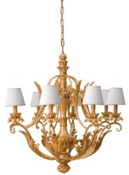 Casa Padrino lustre baroque de luxe or antique / blanc Ø 80 x H. 89,5 cm - Magnifique lustre de salon de style baroque - Noble & Magnifique - Qualité de luxe - Fabriqué en Italie