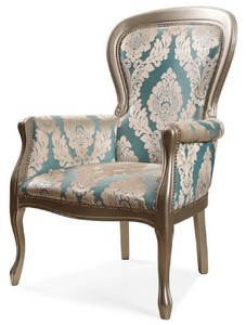 Casa Padrino fauteuil baroque de luxe turquoise / argent - Fauteuil de salon de style baroque avec motif élégant - Meubles de salon baroque - Noble & magnifique