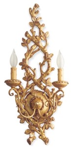 Casa Padrino applique murale double baroque de luxe or antique 29 x 16 x H. 64 cm - Magnifique applique de style baroque - Luminaires baroques - Qualité de luxe - Fabriquée en Italie