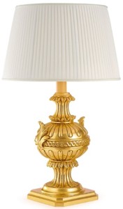 Prunkvolle Luxus Barock Tischleuchte Gold Weiß