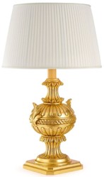 Casa Padrino luxury baroque table lamp gold / white Ø 25 x H. 58 cm - Magnificent baroque style desk lamp with lampshade - Luxury quality - Made in Italy