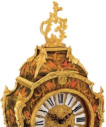 Prunkvolle Luxus Barock Tischuhr Schreibtischuhr Braun Mehrfarbig Gold