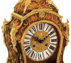Prunkvolle Luxus Barock Tischuhr Schreibtischuhr Braun Mehrfarbig Gold