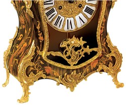 Prunkvolle Luxus Barock Tischuhr Schreibtischuhr Braun Mehrfarbig Gold