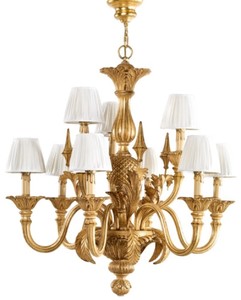 Casa Padrino lustre baroque de luxe or antique / blanc Ø 86 x H. 82 cm - Magnifique lustre de salon de style baroque - Noble & Magnifique - Qualité de luxe - Fabriqué en Italie