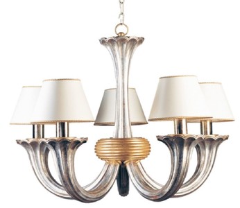 Casa Padrino lustre baroque de luxe argent antique / or antique / blanc Ø 82 x H. 60 cm - Magnifique lustre de salon de style baroque - Noble & Magnifique - Qualité de luxe - Fabriqué en Italie