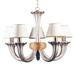 Casa Padrino luxury baroque chandelier antique silver / antique gold / white Ø 82 x H. 60 cm - Magnificent baroque style living room chandelier - Noble & Magnificent - Made in Italy