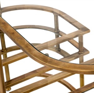 Casa Padrino Luxus Servierwagen Vintage Messing 105 x 50 x H. 82 cm - Hotel Restaurant Gastronomie Trolley - Luxus Hotel Restaurant Gastronomie Accessoires - Luxus Möbel