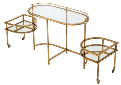 Casa Padrino Luxus Servierwagen Vintage Messing 105 x 50 x H. 82 cm - Hotel Restaurant Gastronomie Trolley - Luxus Hotel Restaurant Gastronomie Accessoires - Luxus Möbel