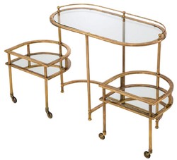 Luxus Trolley Servierwagen Vintage Messing