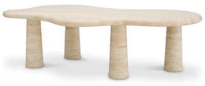 Luxus Travertin Naturstein Couchtisch Wohnzimmertisch Beige