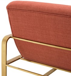 Casa Padrino luxury armchair orange / brass 68.5 x 88 x H. 77 cm - Living room armchair - Hotel armchair - Living room furniture - Hotel furniture - Luxury furniture