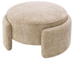 Casa Padrino sgabello di lusso sabbia Ø 73 x A. 38 cm - Sgabello rotondo - Poggiapiedi - Mobili da soggiorno - Mobili hotel - Mobili di lusso