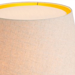 Luxus Massivholz Stehleuchte mit rundem Lampenschirm Schwarz Creme