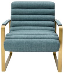 Casa Padrino luxury armchair blue / brass 68.5 x 88 x H. 77 cm - Living room armchair - Hotel armchair - Living room furniture - Hotel furniture - Luxury furniture