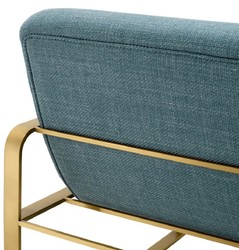 Casa Padrino luxury armchair blue / brass 68.5 x 88 x H. 77 cm - Living room armchair - Hotel armchair - Living room furniture - Hotel furniture - Luxury furniture