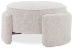 Casa Padrino tabouret de luxe crème blanc Ø 73 x H. 38 cm - Tabouret rond - Repose-pieds - Meubles de salon - Meubles d'hôtel - Meubles de luxe