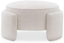 Casa Padrino tabouret de luxe crème blanc Ø 73 x H. 38 cm - Tabouret rond - Repose-pieds - Meubles de salon - Meubles d'hôtel - Meubles de luxe