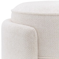 Casa Padrino tabouret de luxe crème blanc Ø 73 x H. 38 cm - Tabouret rond - Repose-pieds - Meubles de salon - Meubles d'hôtel - Meubles de luxe