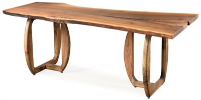 Casa Padrino table à manger de luxe en bois massif marron 200 x 100 x H. 76 cm - Table de cuisine en bois de noyer massif - Meubles de salle à manger - Meubles en bois massif - Meubles de luxe