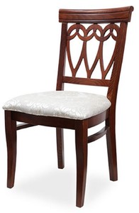 Biedermeier Massivholz Esszimmer Stuhl Creme Dunkelbraun
