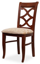 Casa Padrino silla de comedor Biedermeier beige / marrón oscuro 49 x 56 x A. 92 cm - Silla de cocina de madera maciza - Muebles de comedor de madera maciza - Muebles de Comedor Biedermeier