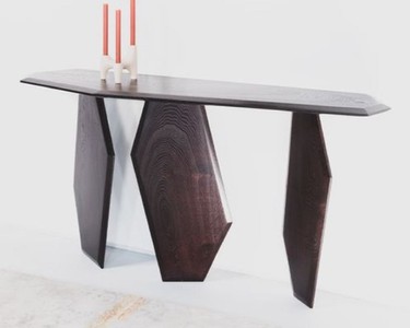 Casa Padrino consolle di lusso marrone scuro 154 x 40 x A. 80 cm - Consolle in legno massello - Mobili per soggiorno - Mobili per hotel - Mobili di lusso