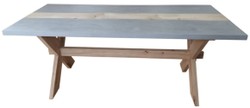 Casa Padrino tavolo da pranzo in stile country grigio / naturale 240 x 100 x A. 78 cm - Tavolo da giardino in stile country - Mobili per sala da pranzo e da giardino in stile country