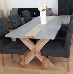 Casa Padrino tavolo da pranzo in stile country grigio / naturale 240 x 100 x A. 78 cm - Tavolo da giardino in stile country - Mobili per sala da pranzo e da giardino in stile country