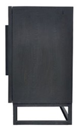 Casa Padrino credenza di lusso in legno massello nero 160 x 43 x A. 80 cm - Armadio rustico in rovere con 3 ante - Mobili per sala da pranzo rustici di lusso in legno massello
