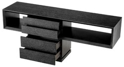 Casa Padrino console de luxe noir gris 180 x 46 x H. 76 cm - Console rectangulaire avec 4 tiroirs - Mobilier de salon - Mobilier de luxe - Ameublement de luxe - Ameublement de salon