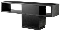 Casa Padrino console de luxe noir gris 180 x 46 x H. 76 cm - Console rectangulaire avec 4 tiroirs - Mobilier de salon - Mobilier de luxe - Ameublement de luxe - Ameublement de salon