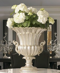 Casa Padrino Luxury Baroque Decorative Vase Antique Silver - Magnificent Baroque Style Solid Wood Vase - Baroque Decorative Accessories - Luxury Quality - Made in Italy